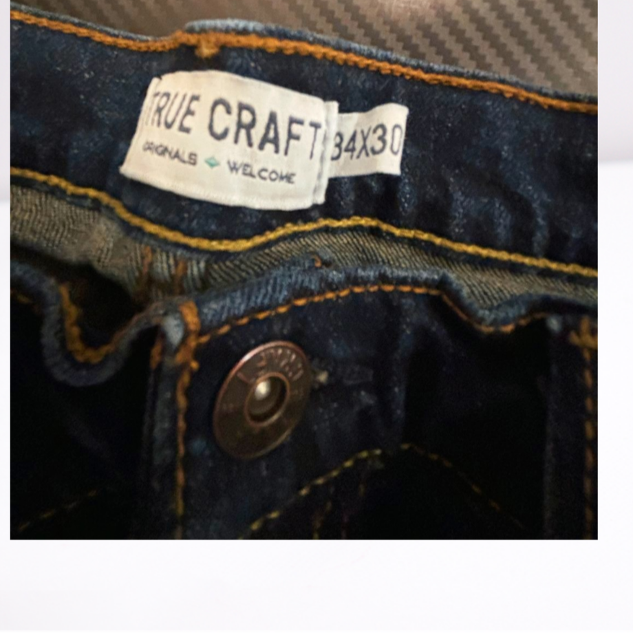 True Craft Jeans - Men - Blue - Size Large  Dark Wash Slim - Very Good - Pic 6