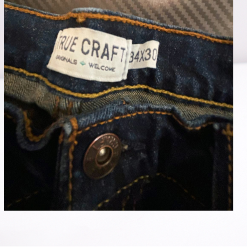 Used True Craft Mens Jeans - Dark Wash | Blue | 34X30