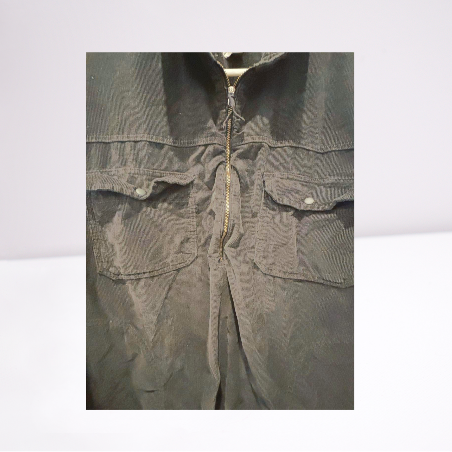 Offline by Aerie Corduroy Quarter-Zip Top - Women - Black - Size Large  Long Sleeve, Collared, Pockets - Very Good - Pic 8