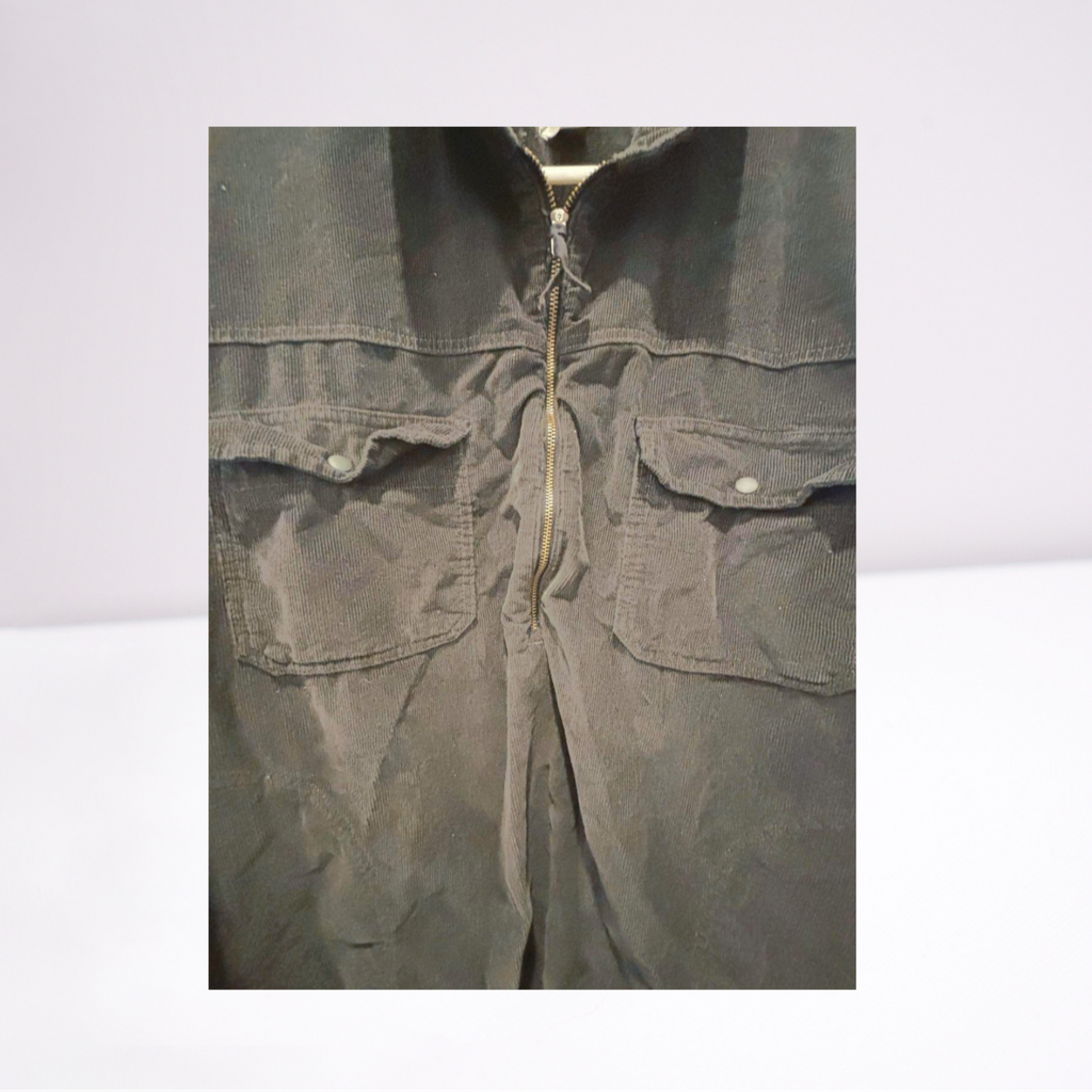 Used Offline By Aerie Womens Corduroy Quarter-Zip Pullover - Long Sleeve | Black | Large