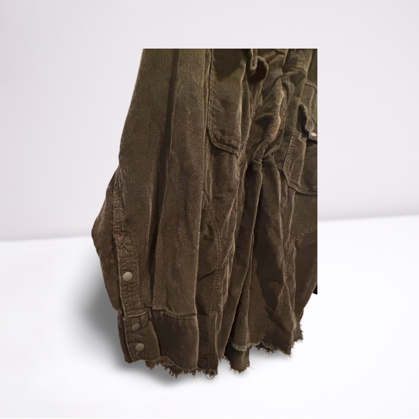 Offline by Aerie Corduroy Quarter-Zip Top - Women - Black - Size Large  Long Sleeve, Collared, Pockets - Very Good - Pic 5