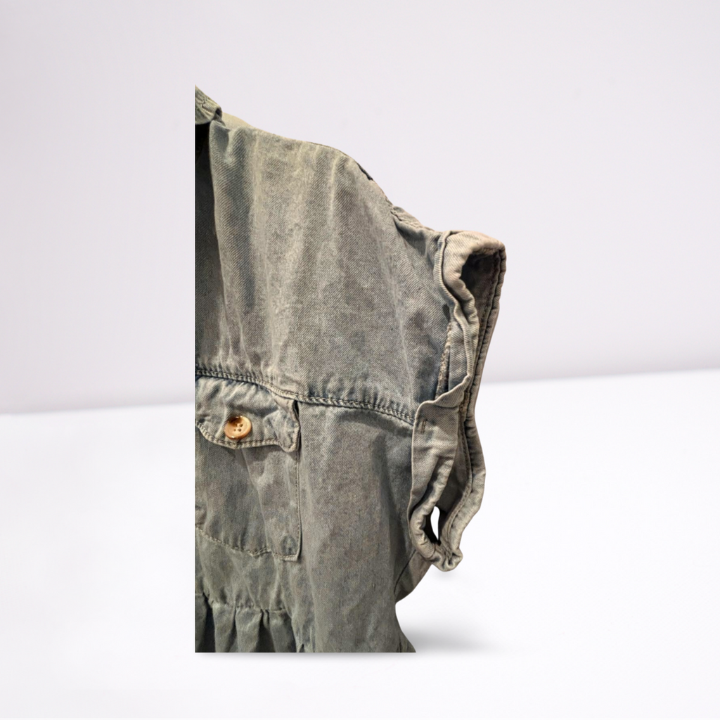 Savanna Jane Jean Dress - Women - Light Blue - Size Large  Short Sleeve Knee Length - Very Good - Pic 6