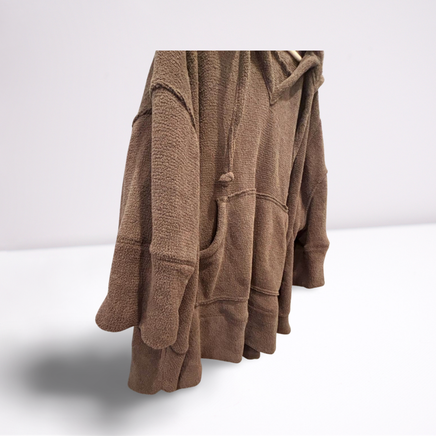 FP Beach Bathing Suit Cover-Up - Women - Gray - Size XS  Hooded Ties Oversized - Very Good - Pic 3