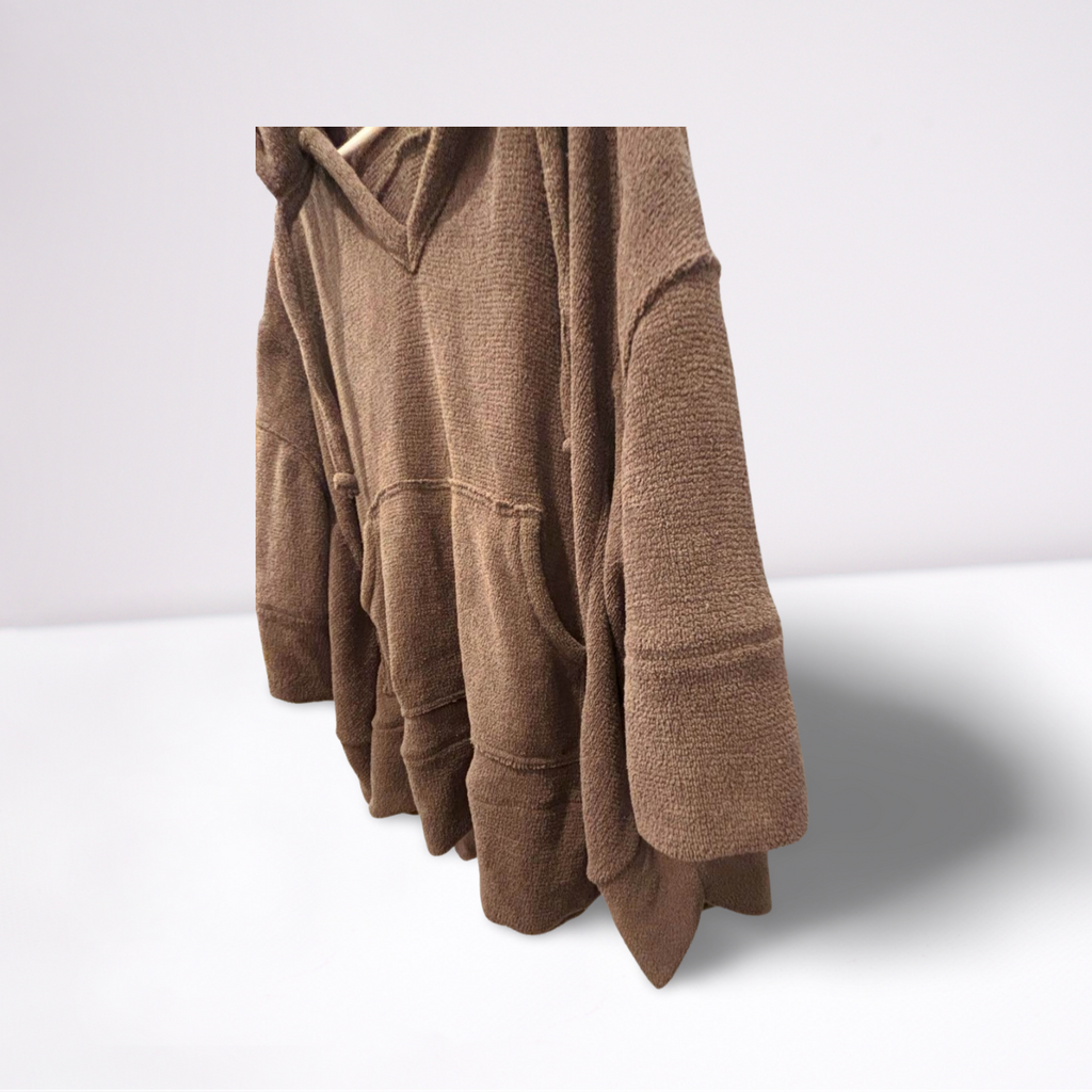 FP Beach Bathing Suit Cover-Up - Women - Gray - Size XS  Hooded Ties Oversized - Very Good - Pic 4