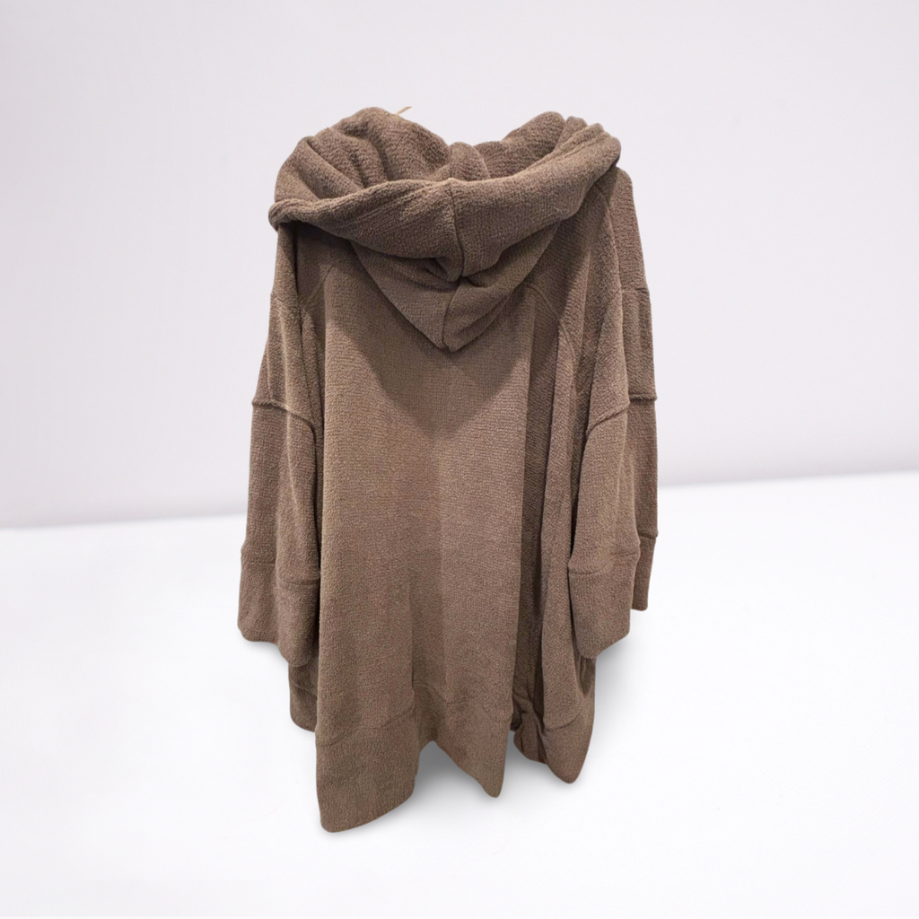 FP Beach Bathing Suit Cover-Up - Women - Gray - Size XS  Hooded Ties Oversized - Very Good - Pic 2