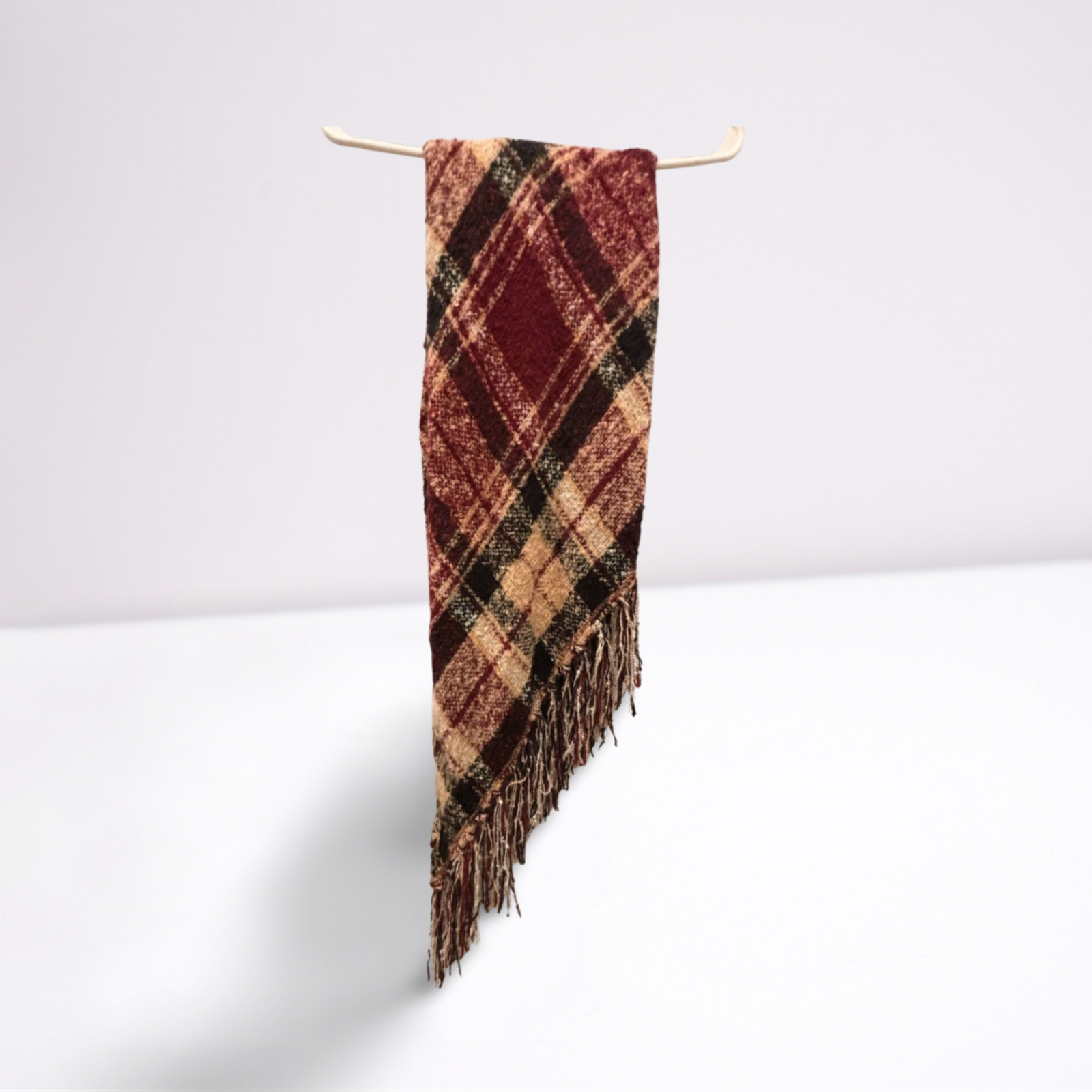 Used Indigo Womens Scarf | Black/Maroon/Beige | Medium