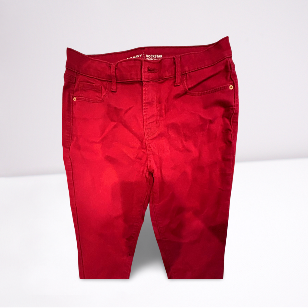 Old Navy Womens Jeans Rockstar Mid-Rise Regular - Red - 10R - Like New - Pic 3