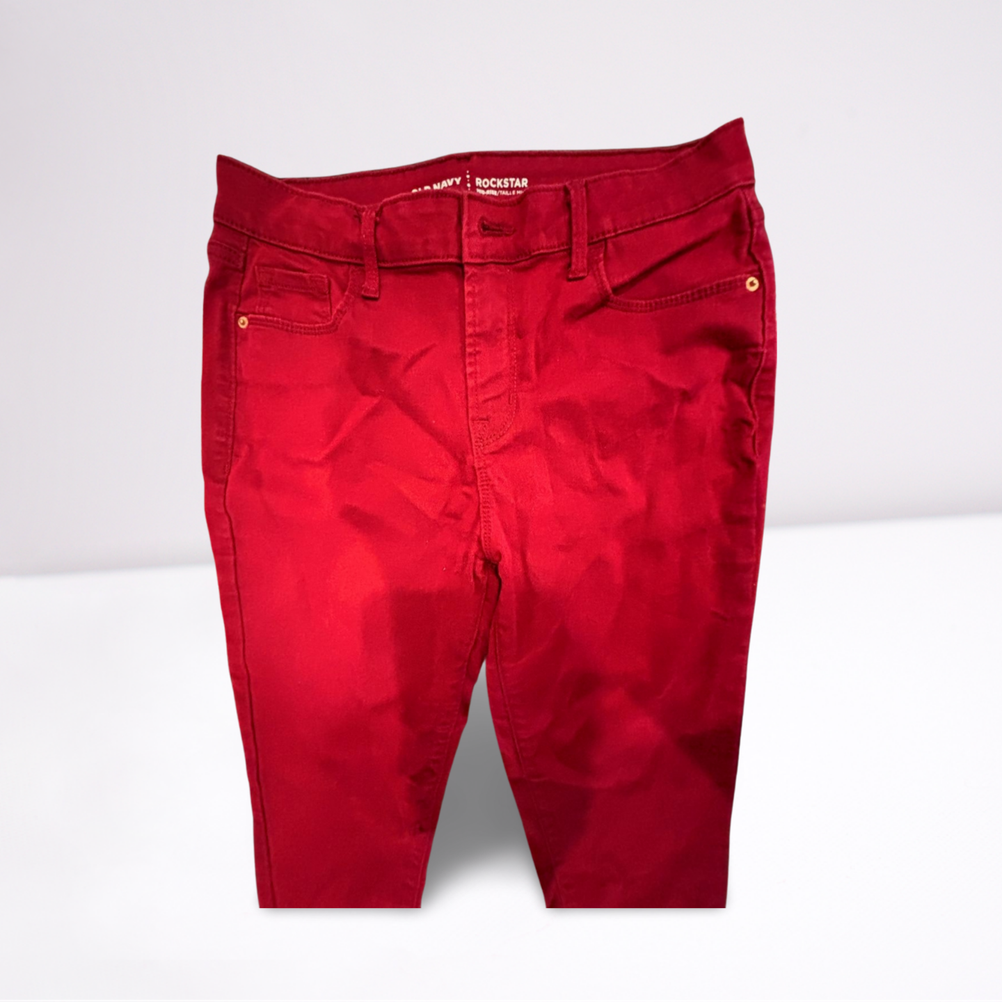 Old Navy Womens Jeans Rockstar Mid-Rise Regular - Red - 10R - Like New - Pic 3