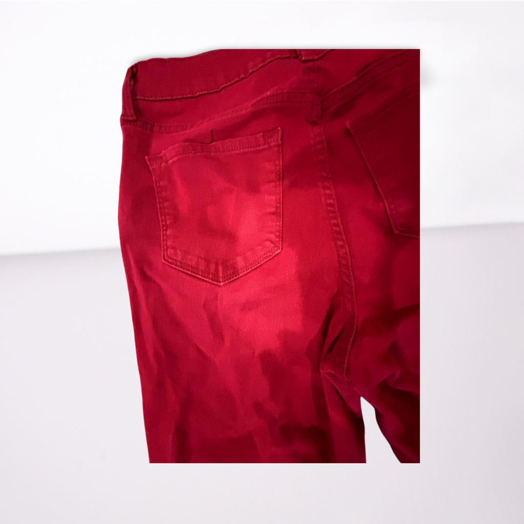 Old Navy Womens Jeans Rockstar Mid-Rise Regular - Red - 10R - Like New - Pic 8