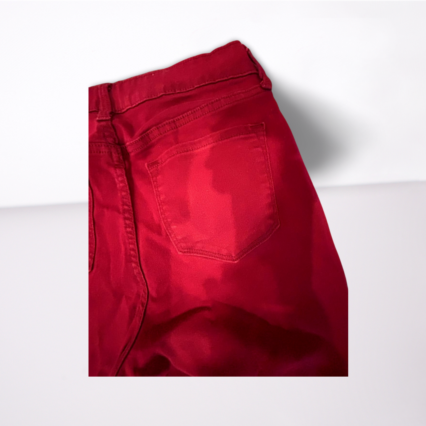 Old Navy Womens Jeans Rockstar Mid-Rise Regular - Red - 10R - Like New - Pic 9