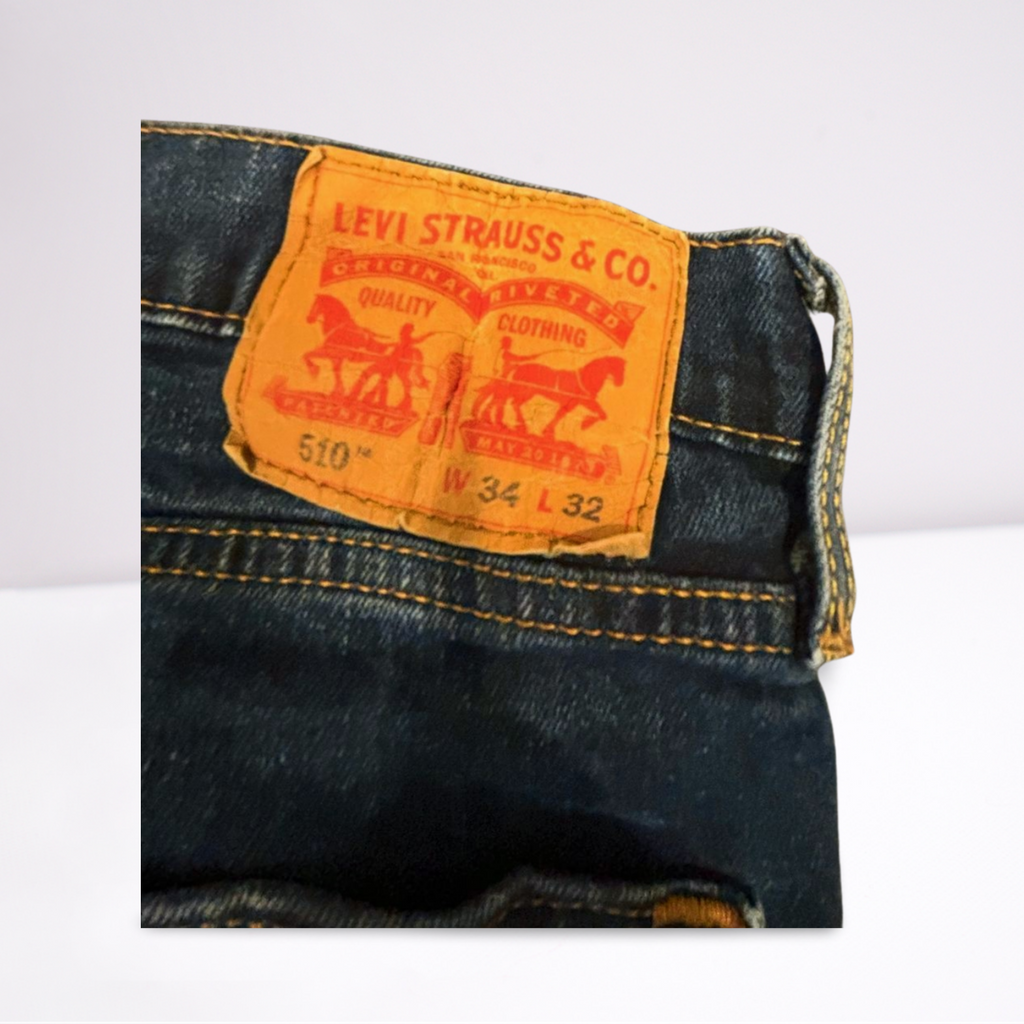 Levi Strauss Mens Jeans 610 Dark Wash - Blue - 34x32 - Very Good - Pic 6