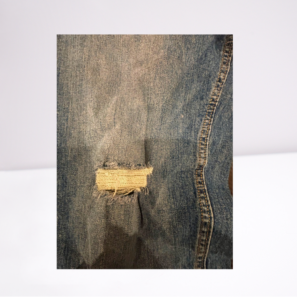 Old Navy Womens Jeans Boyfriend Distressed Medium Wash Straight - Blue - 14 - Like New - Pic 8