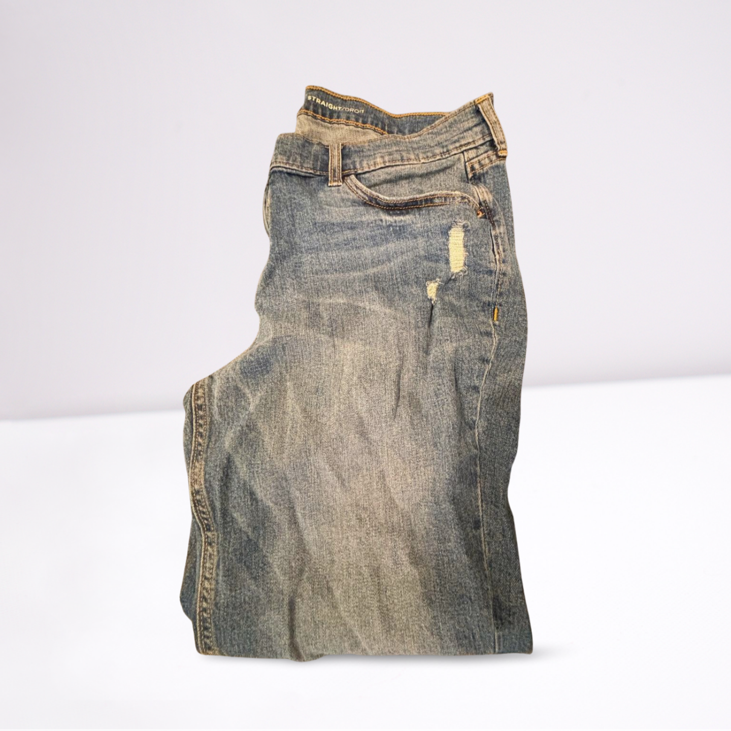 Old Navy Womens Jeans Boyfriend Distressed Medium Wash Straight - Blue - 14 - Like New - Pic 6