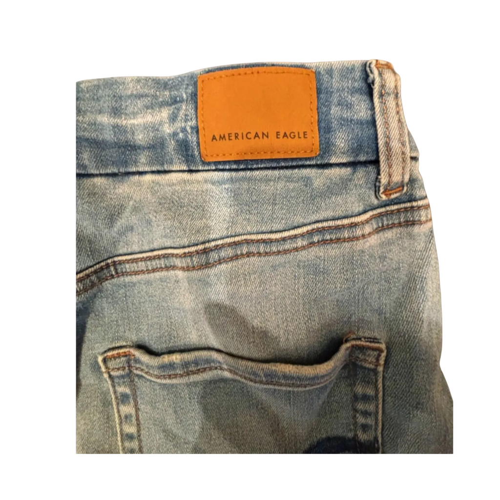 Used American Eagle Womens Denim Mini Skirt - Distressed - Next Level Stretch | Blue | 0