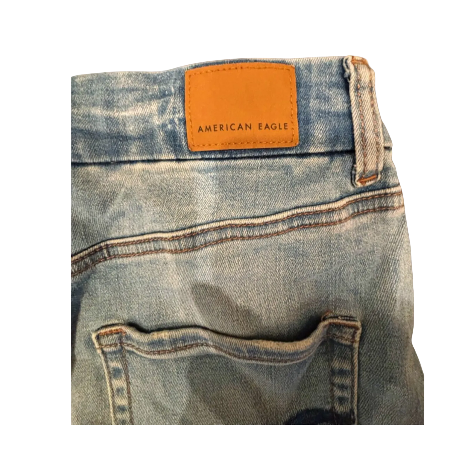 Used American Eagle Womens Denim Mini Skirt - Distressed - Next Level Stretch | Blue | 0