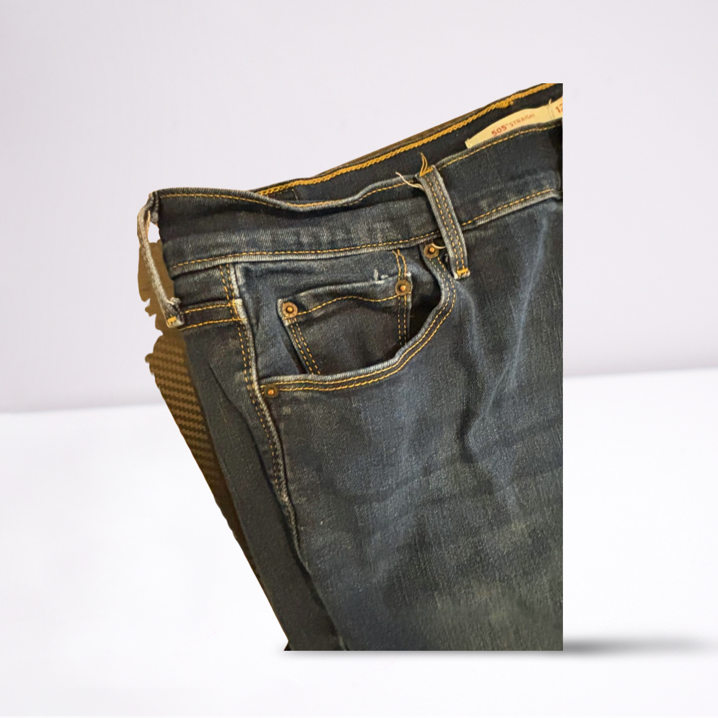 Levi Strauss Womens Jeans 505 Dark Wash Straight - Blue - 12 - Very Good - Pic 5