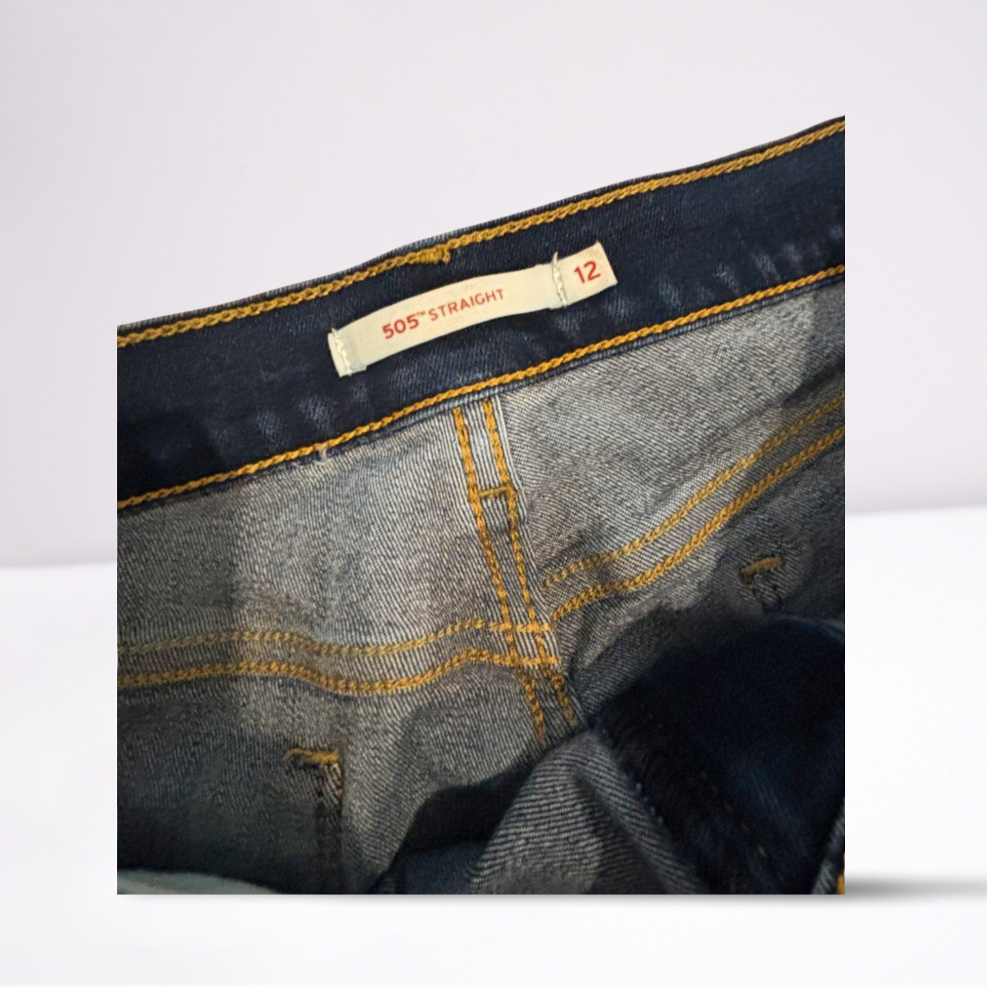 Levi Strauss Womens Jeans 505 Dark Wash Straight - Blue - 12 - Very Good - Pic 2