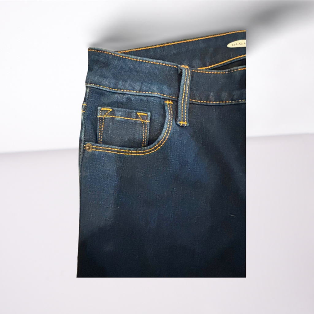 Old Navy Womens Jeans Rockstar Stretch Super Skinny Mid Rise - Navy Blue - 4 - Very Good - Pic 4