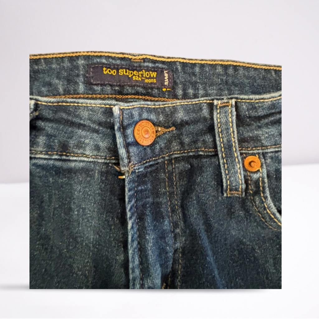 Old Navy Womens Jeans Too Superlow Long - Blue - 9 - Very Good - Pic 9