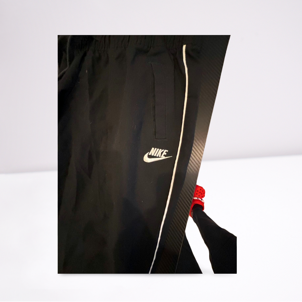 Youth Girls Nike Athletic Capri Pants Workout Stitched Logo Ties - Youth Medium - Black - Very Good - Pic 2
