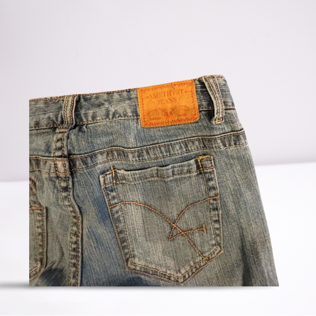 Womens Amethust Jeans Slightly Distressed Vintage  - Size 9 - Blue - Very Good - Pic 8