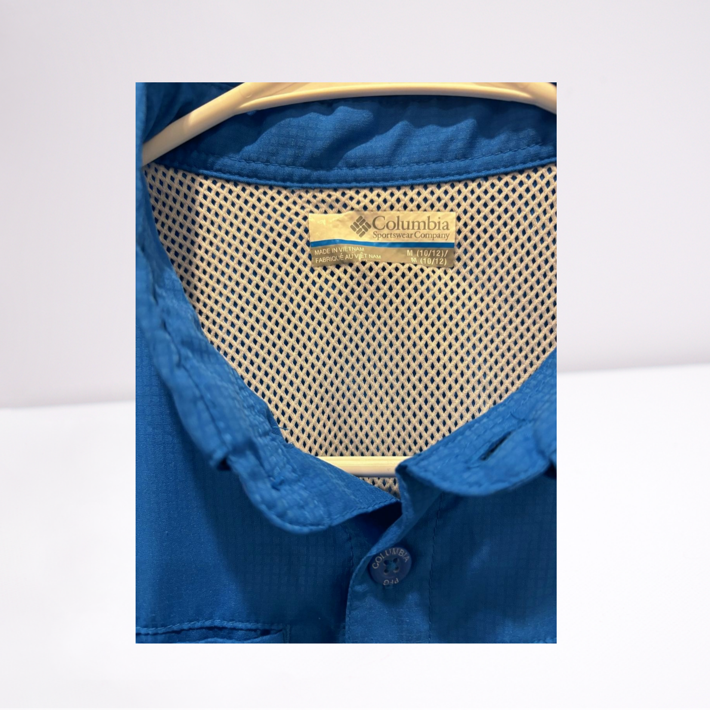 Columbia Youth Boys Short Sleeve Button Down Shirt Outdoor Fishing - Blue - Medium - Very good - Pic 2