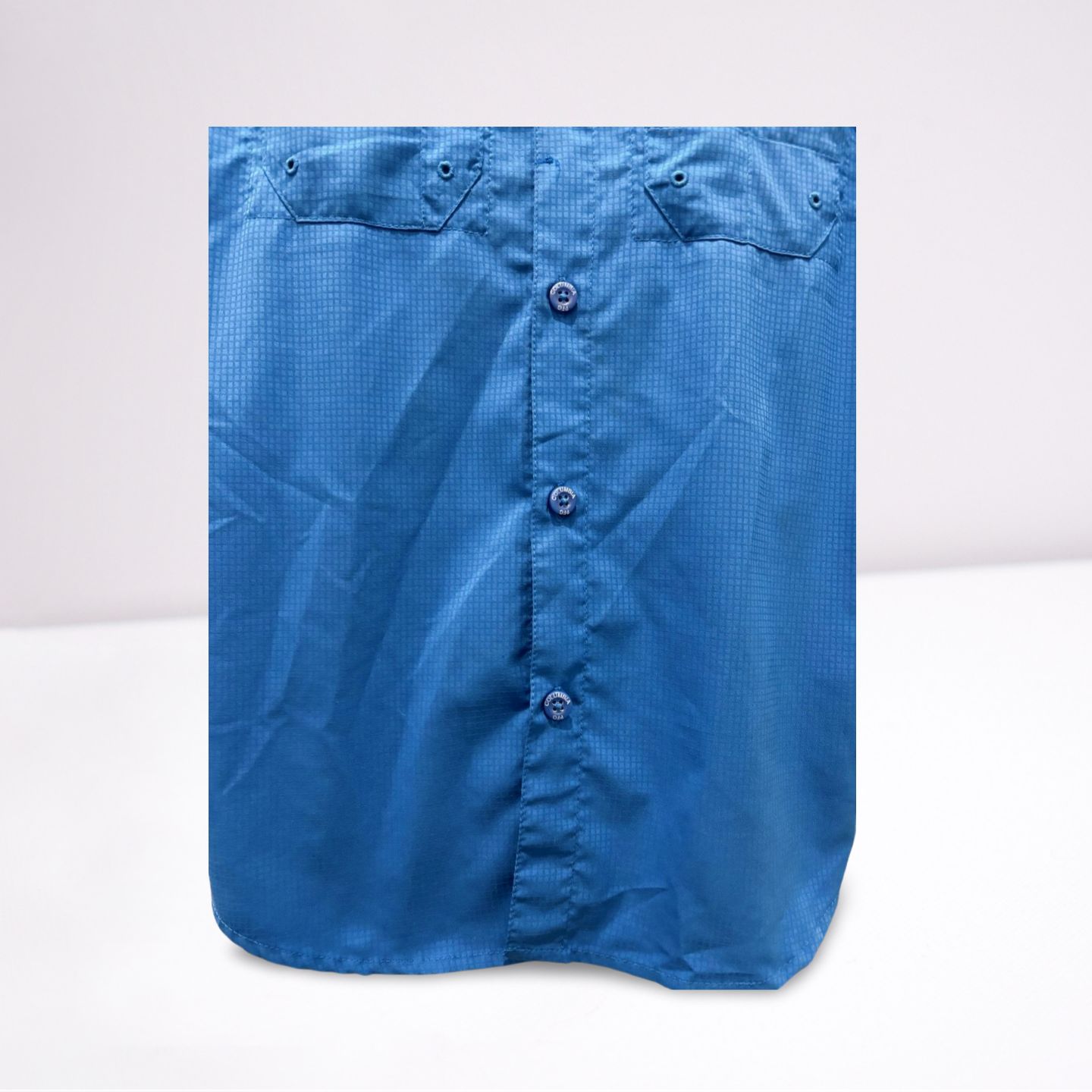 Columbia Youth Boys Short Sleeve Button Down Shirt Outdoor Fishing - Blue - Medium - Very good - Pic 3