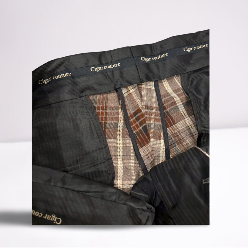Cigar Couture Mens Trousers Casual Pants - Plaid - Brown/Gray/White/Black - 38x30 - Very Good - Pic 6