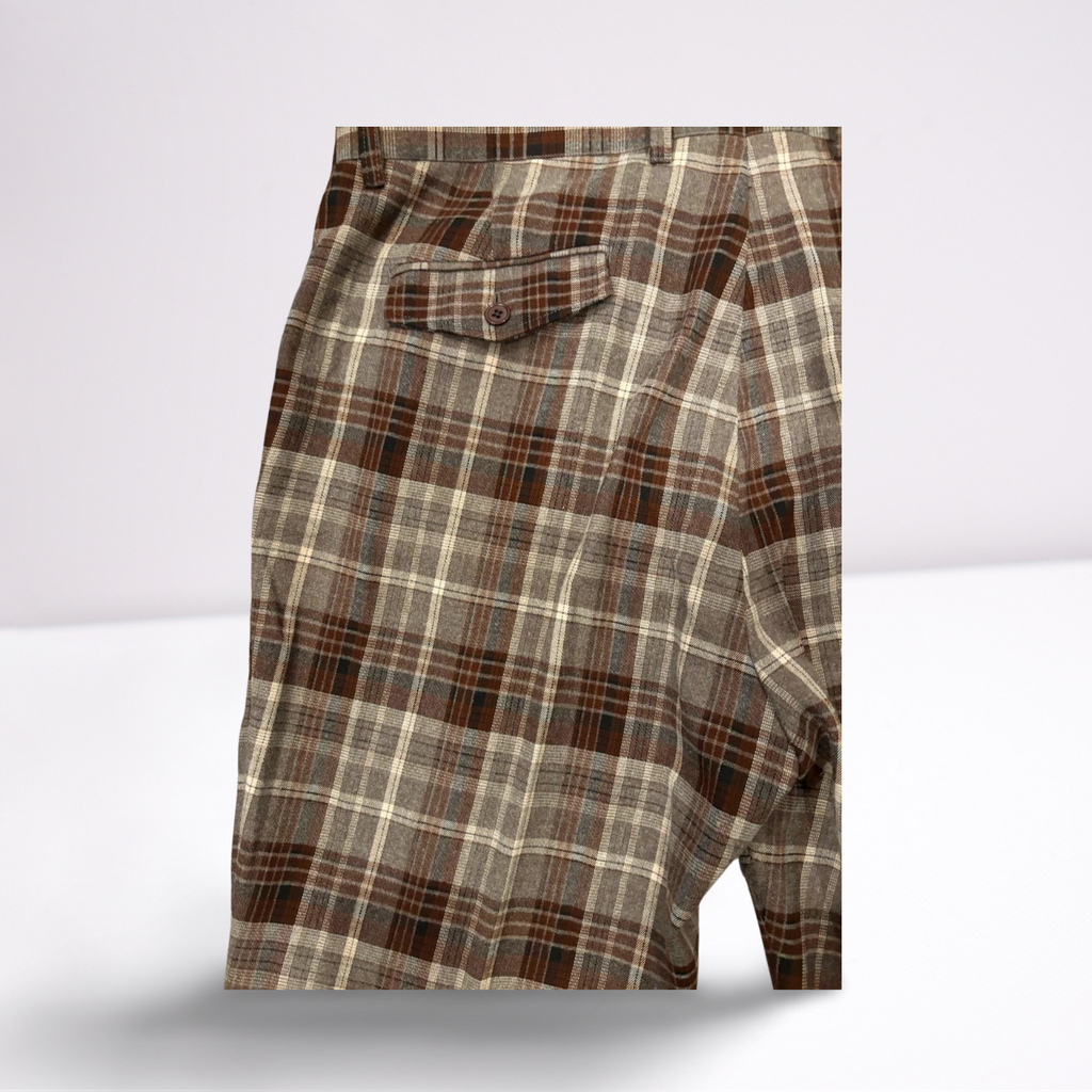 Cigar Couture Mens Trousers Casual Pants - Plaid - Brown/Gray/White/Black - 38x30 - Very Good - Pic 9