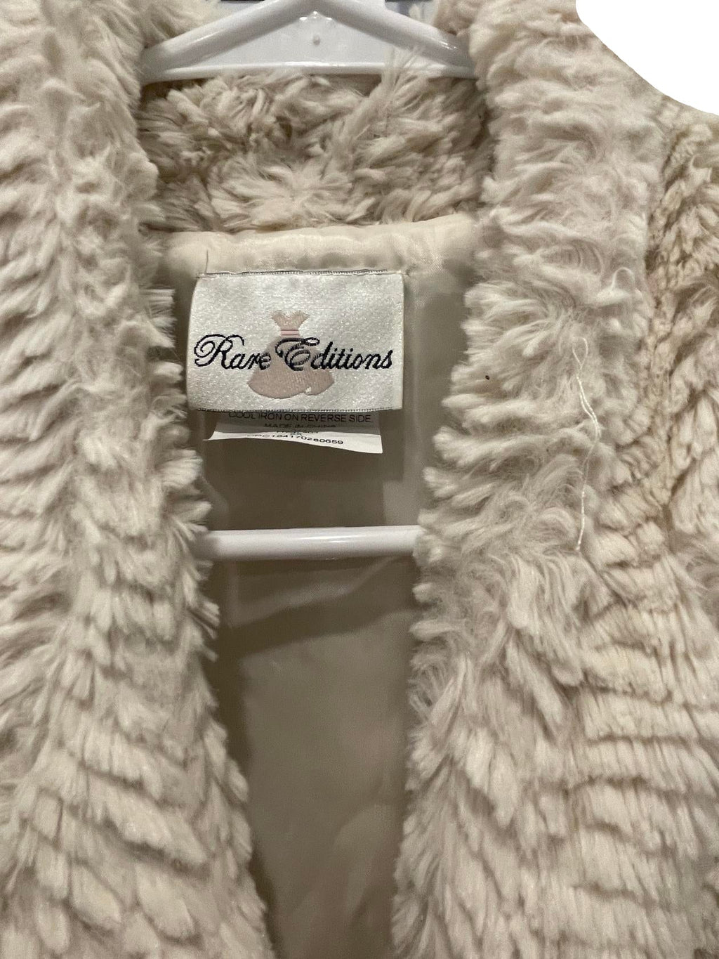 Rare Editions Kids Vest Faux Fur - White - 6x - Like New - Pic 3