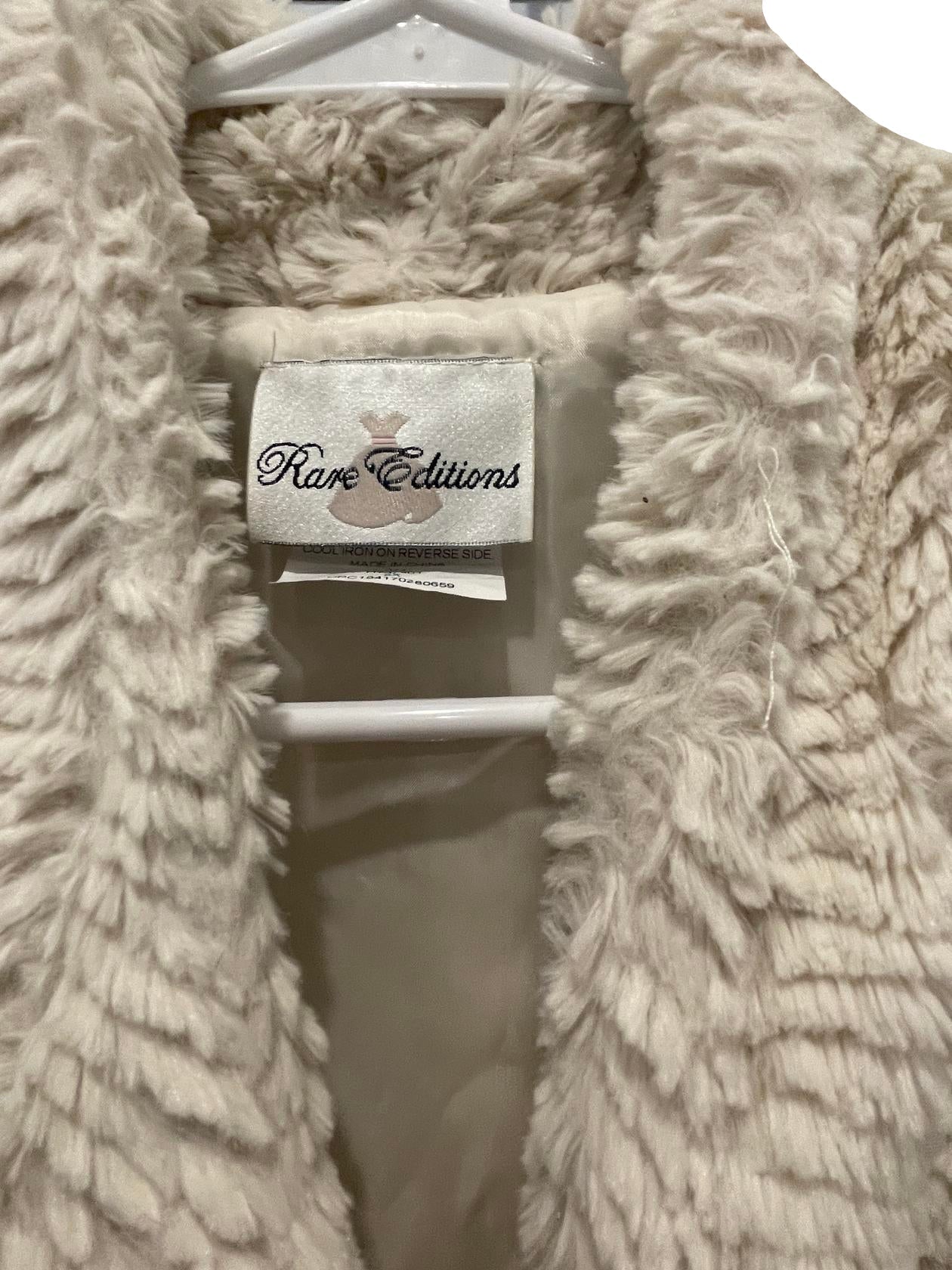 Rare Editions Kids Vest Faux Fur - White - 6x - Like New - Pic 3