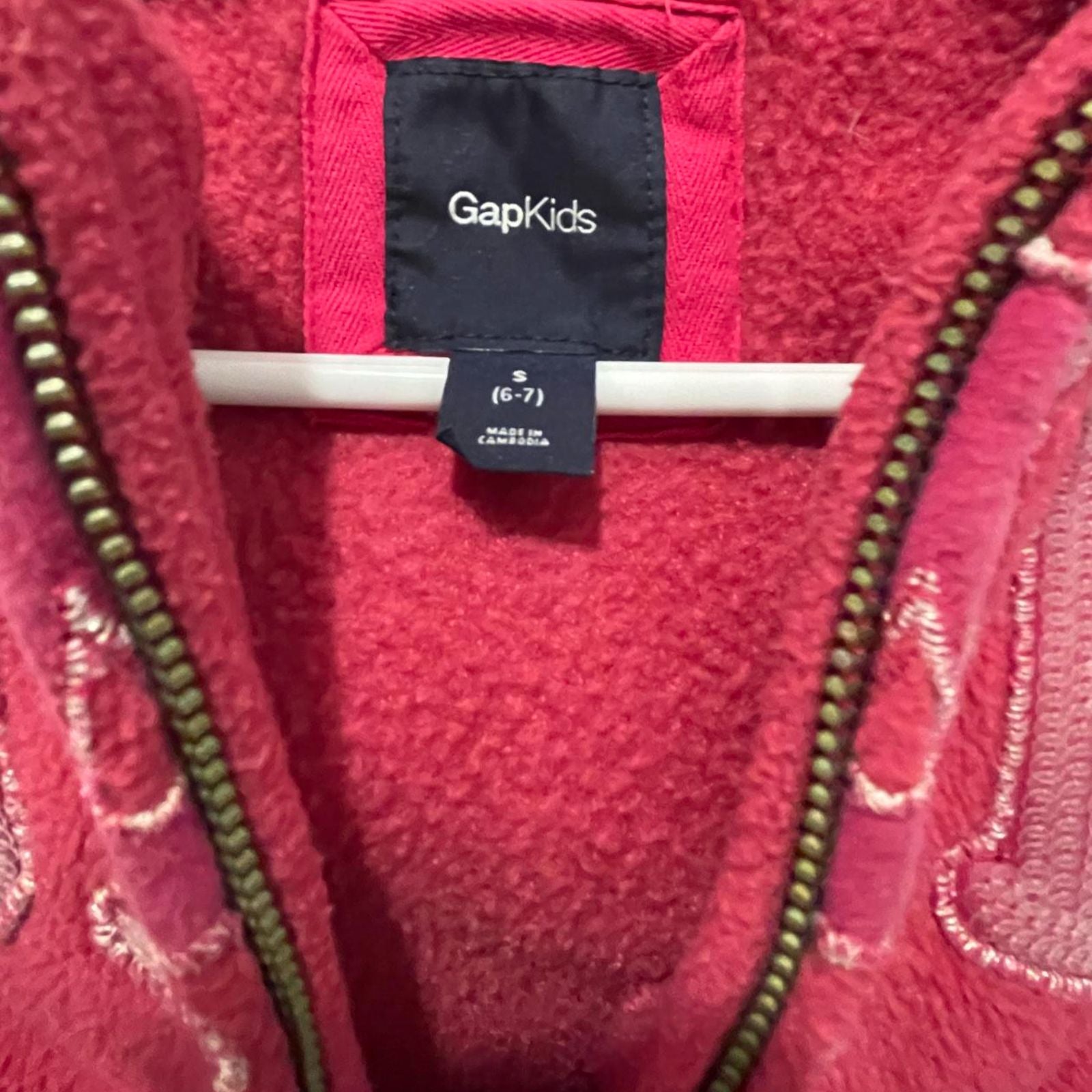 Used Gap Little Girls Jacket - Sequin Logo Full-Zip | Pink | Small