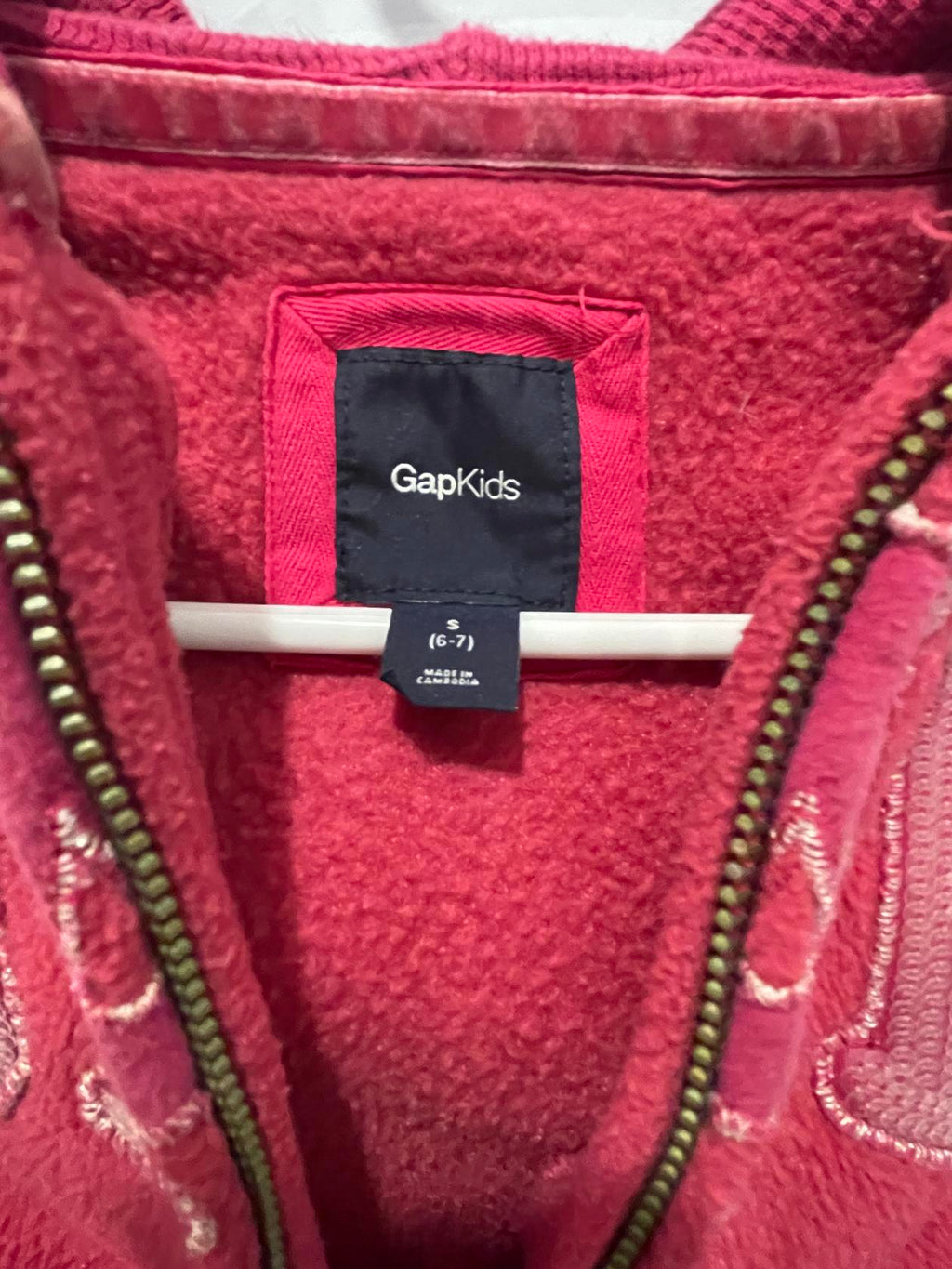 Gap Kids Jacket Sequent Logo Zip-Up - Pink - Small - Good - Pic 3