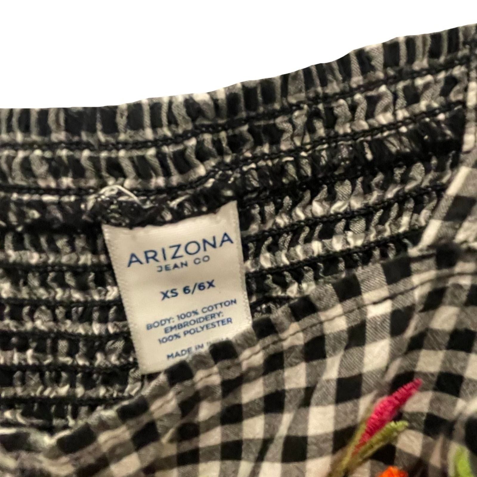 Used Arizona Little Girls Dress - Floral Checkered | Black | XS