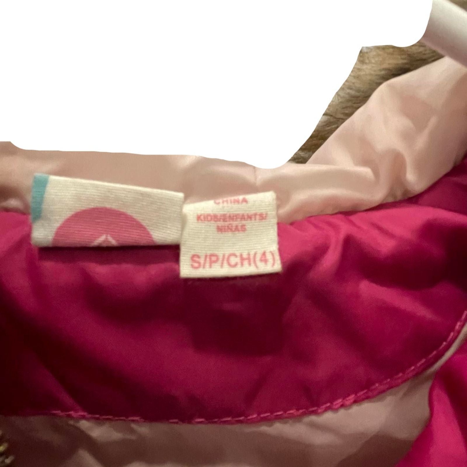 Used ROXY Youth Girls Puffer Vest - Fur Trim Hood | Pink | Small