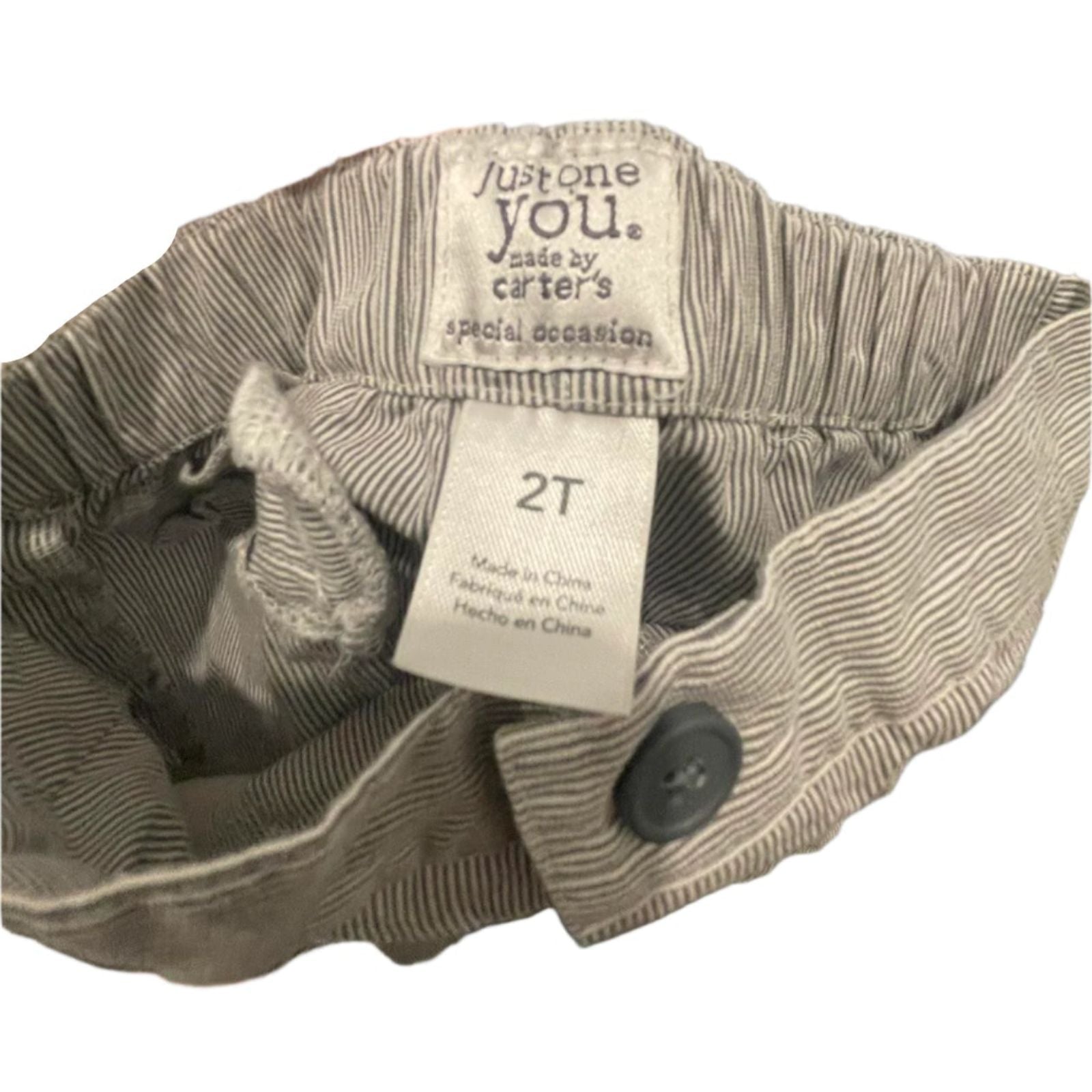 Used Just One You Little Boys Pants - Striped | Gray | 2T