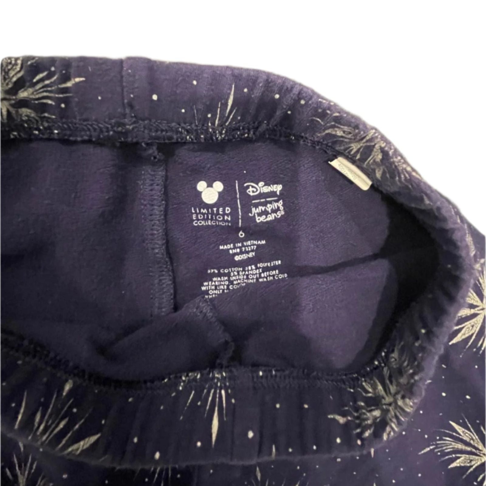 Used Disney Jumping Beans Little Girls Leggings - Fleece Lined | Navy/Gold | 6