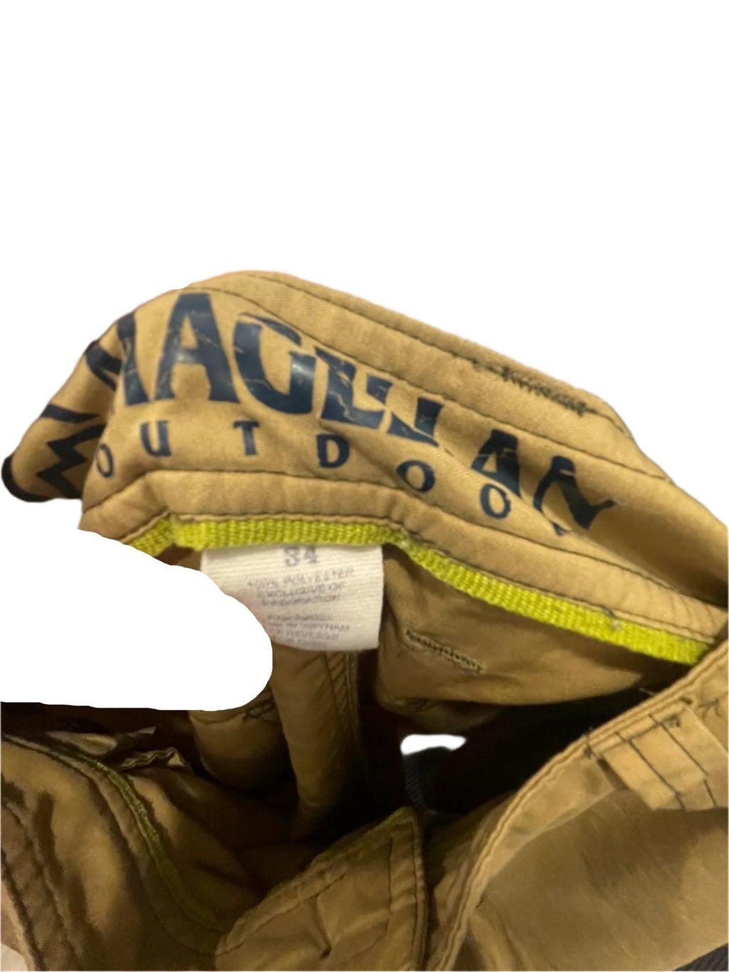 Magellan Mens Cargo Shorts Outdoor Cargo Pockets Fishing Elastic Waist - Khaki - 30 - Good - Pic 3