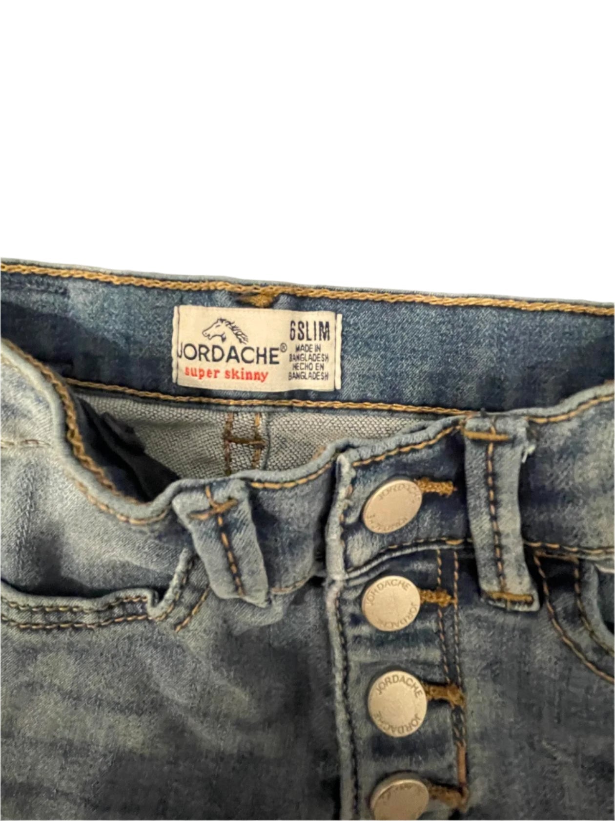 Jordache Youth Girls Jeans Stretch Super Skinny - Blue - 6 - Good - Pic 3