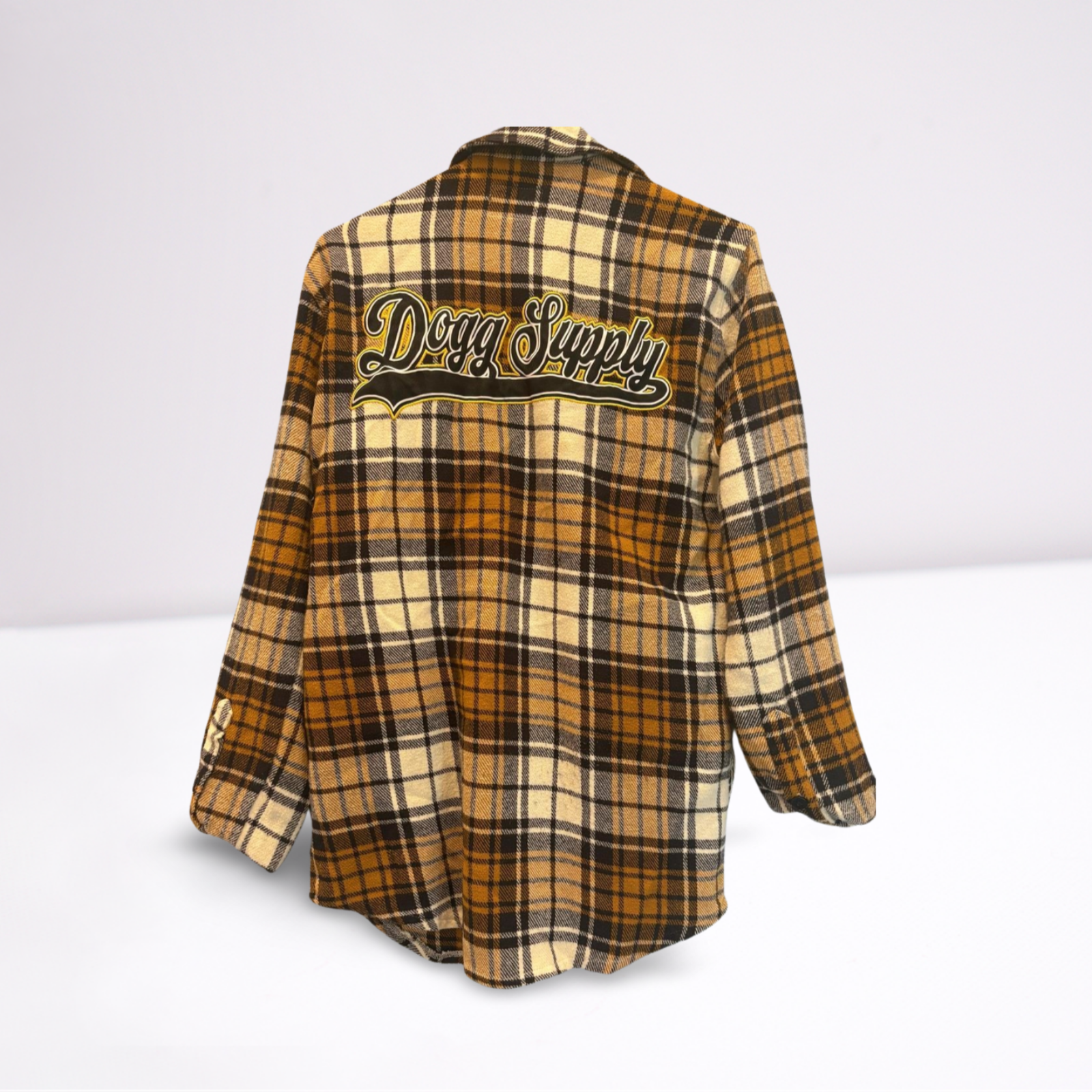 Used Dogg Supply by Snoop Dogg Mens Button Down Shirt | Gold/Black | Small
