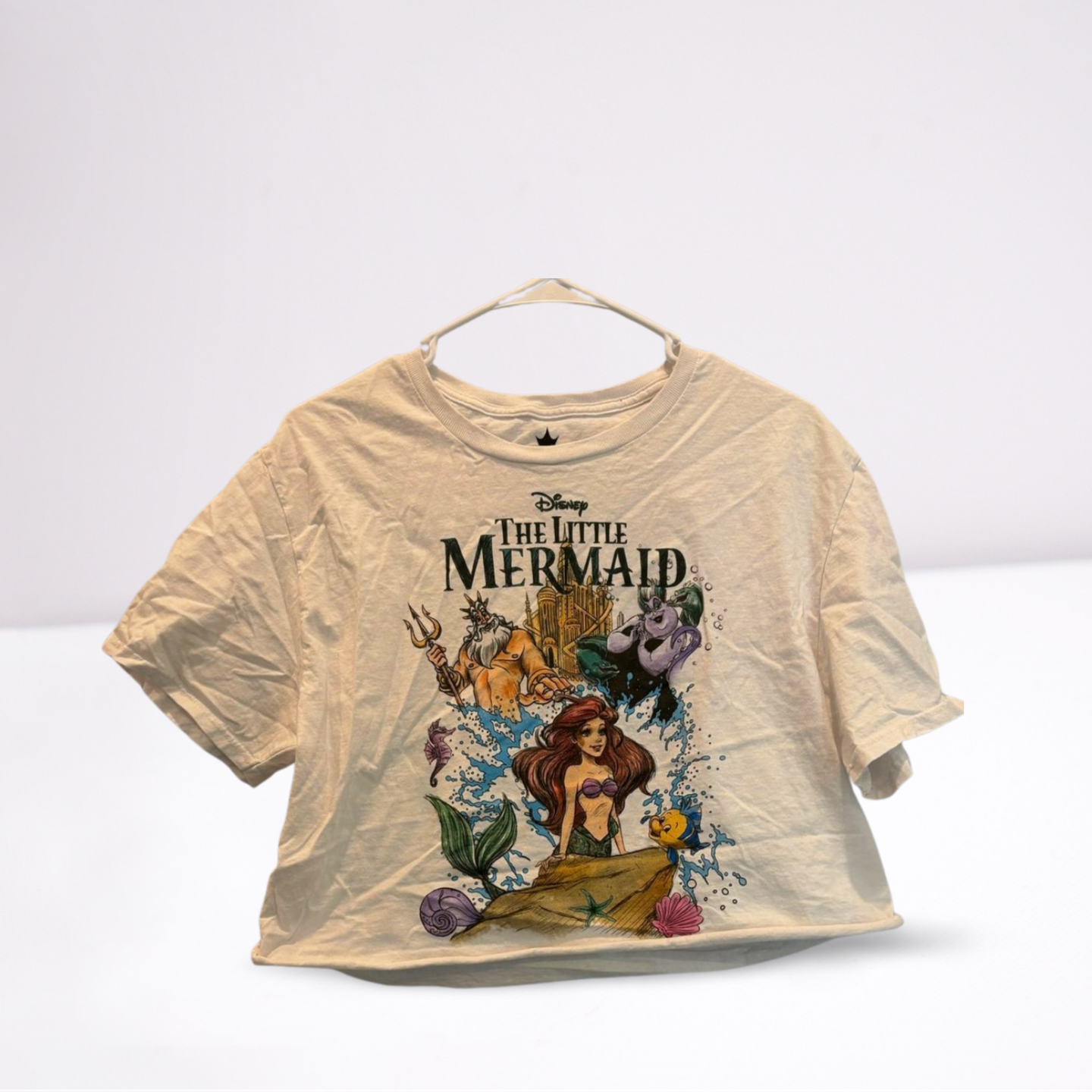 Disney Womens Crop Top The Little Mermaid - white/multi-color - Large - Very good - Pic 1