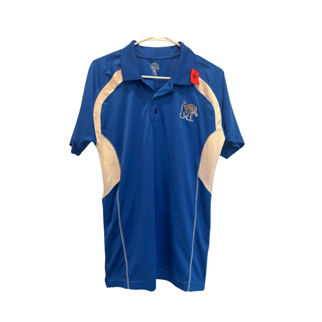 Rivalry Threads Mens Polo Memphis Tigers - Blue/White - Medium - Very good - Pic 1