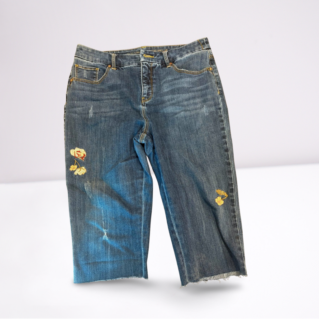 Chicos Womens Capri Pants Cut-Off Denim - blue - 1 - Very good - Pic 1