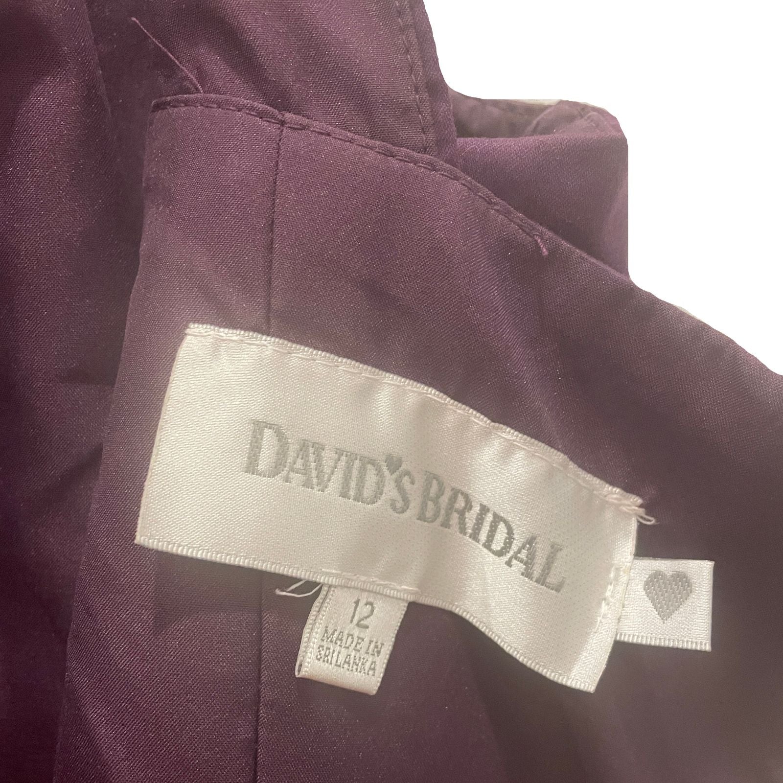 Used David's Bridal Womens Dress - Bridal | Purple | 12