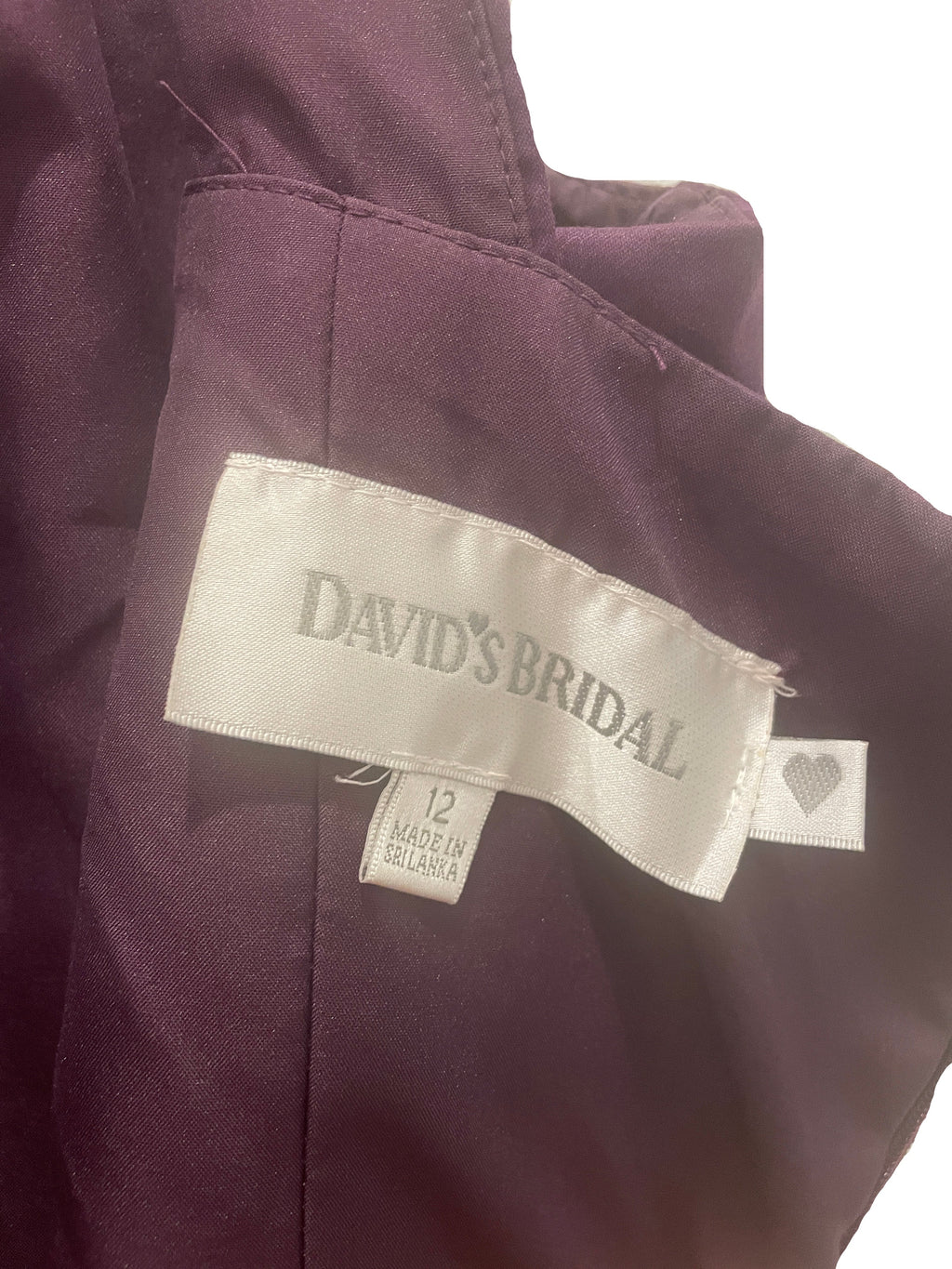 Davids Bridal Womens Dress Bridal Knee Length - Purple - 12 - Like New - Pic 3