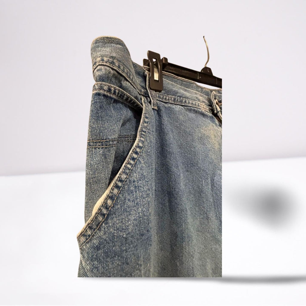 Arizona Mens Jeans Denim Carpenter Faded Relaxed Fit Straight - Blue - 40x32 - Like New - Pic 7