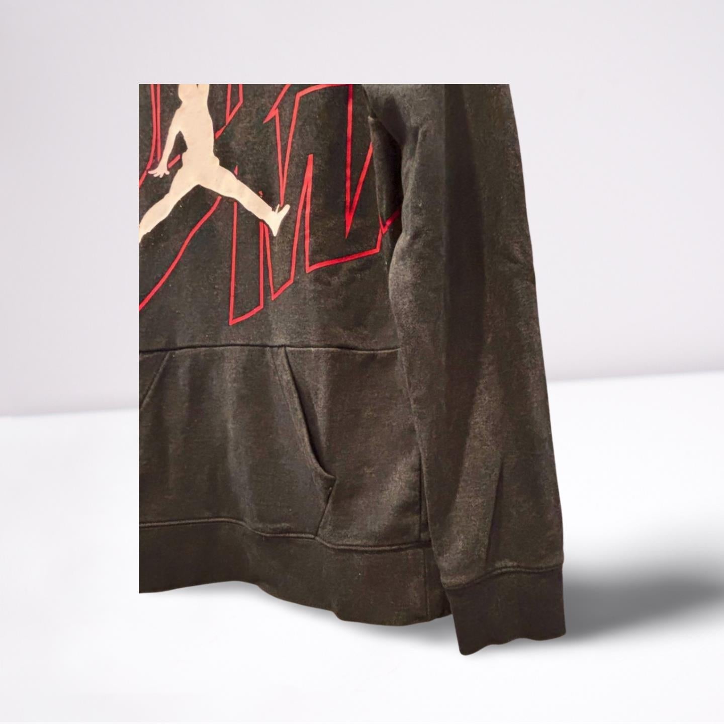 Nike Air Jordan Jumpman Hoodie Sweatshirt - Youth Large - Classic Logo - Black/Red/White - Very Good - Pic 2