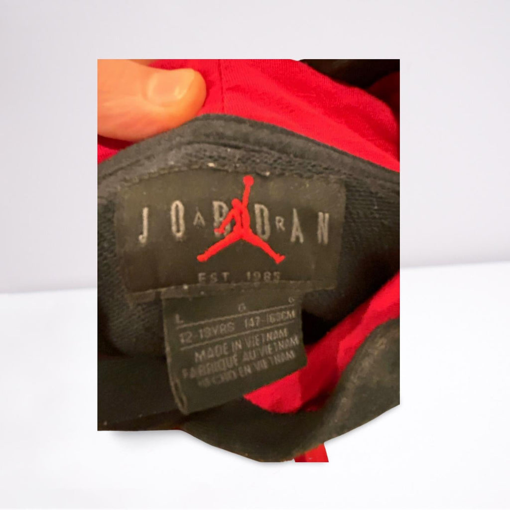 Nike Air Jordan Jumpman Hoodie Sweatshirt - Youth Large - Classic Logo - Black/Red/White - Very Good - Pic 4