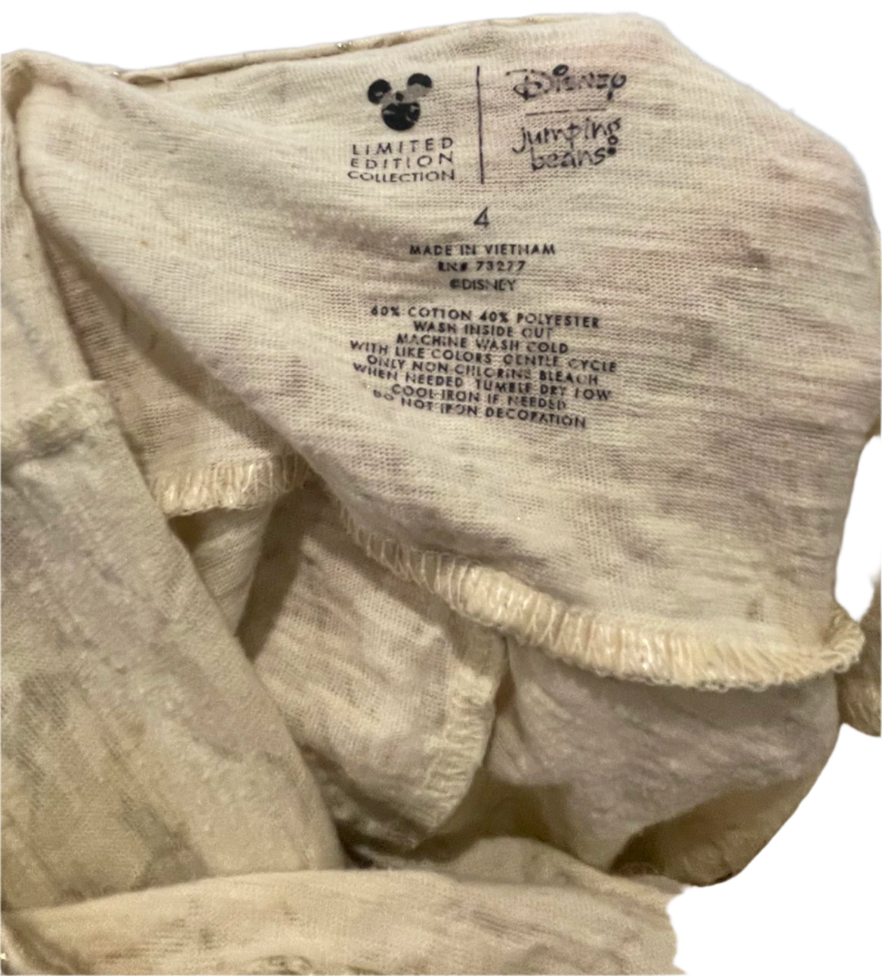 Disney Princess Kids Dress - Beauty & The Beast "Belle" Glitter - Gold - 4 - G