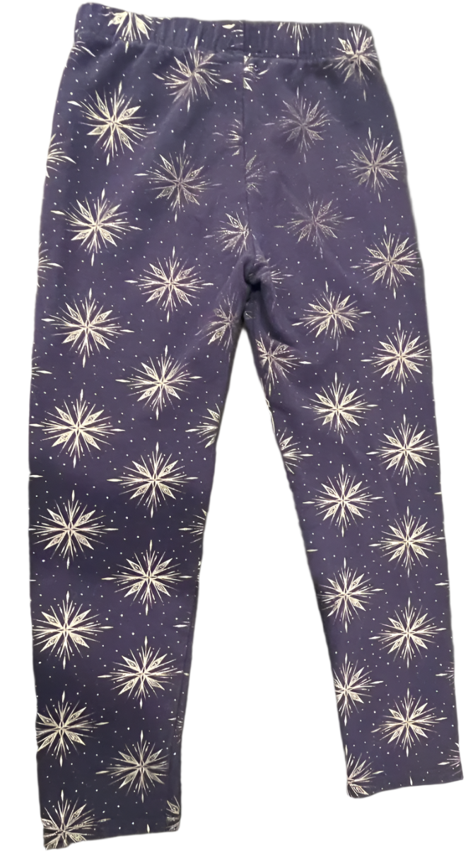 Disney Kids Leggings Jumping Beans Fleece Lined - Navy Gold - 6 - Good - Pic 2